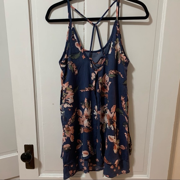 Three Pink Hearts Strappy floral Mini Dress - Picture 4 of 10